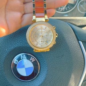 Parker Tan Gold-Tone Blush Acetate Watch